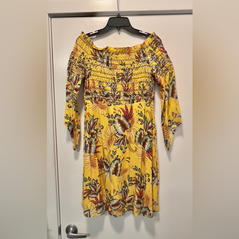 New with tag yellow floral dress by Farm Rio from Anthropologie size M - Picture 12 of 12